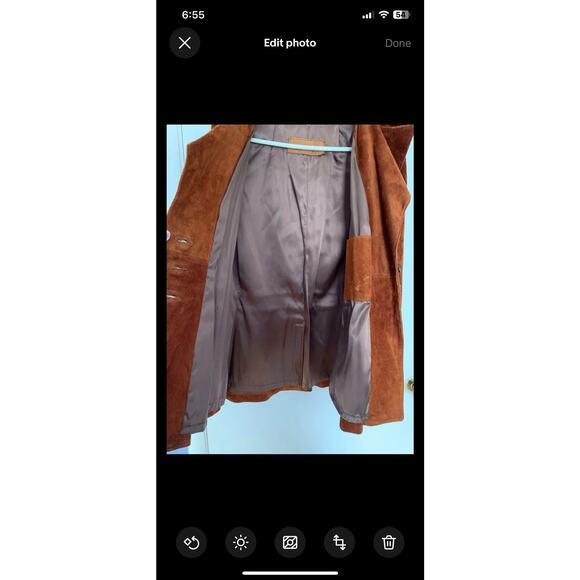 Vintage Walter Dyer Brown AztecRustic Raw Leather Coat Handmade princess Md - Picture 7 of 16